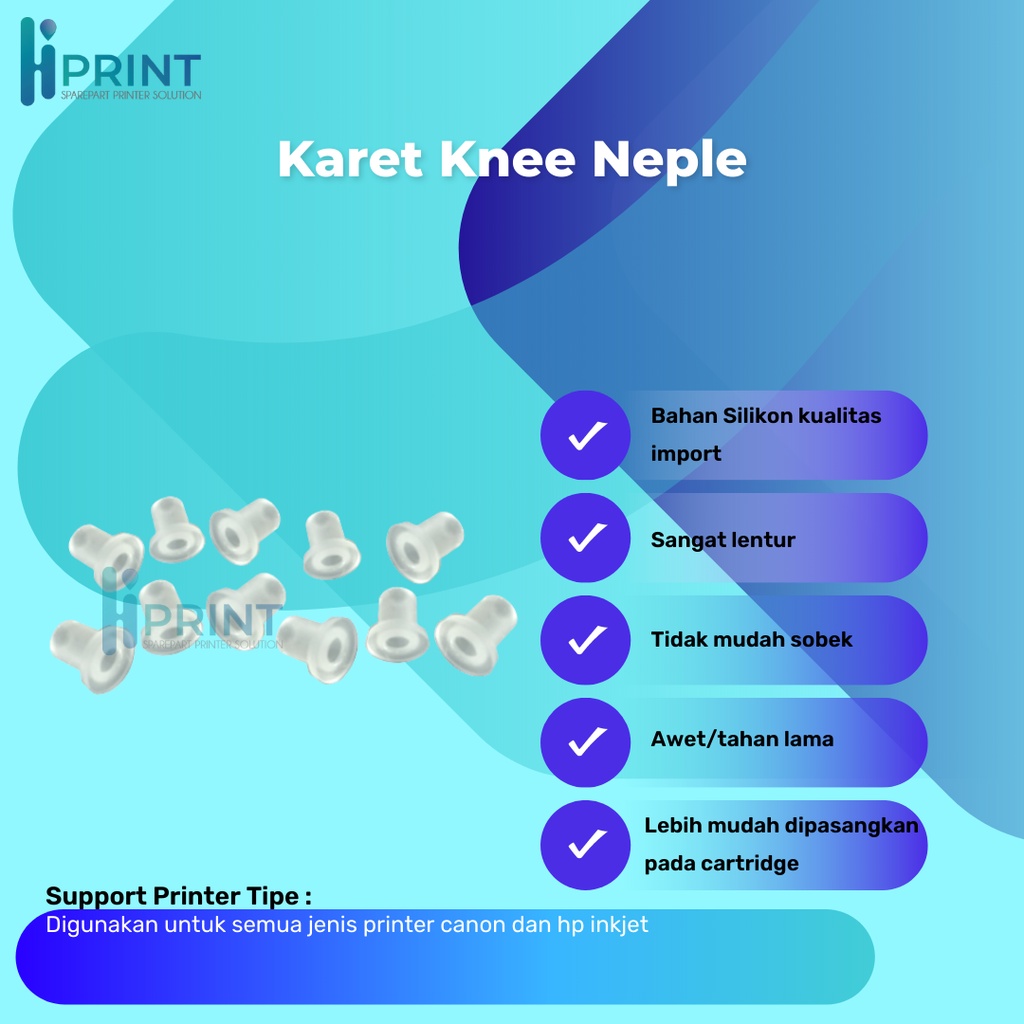 Karet Knee Infus, Neple Infus (20pcs) Karet Printer Infus Knee Neple Karet Modif Printer