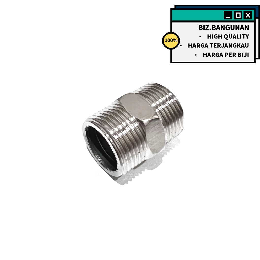 DOUBLE NEPEL STAINLESS DRAT LUAR 3/4&quot; - SOK SOCK SAMBUNGAN KRAN KERAN