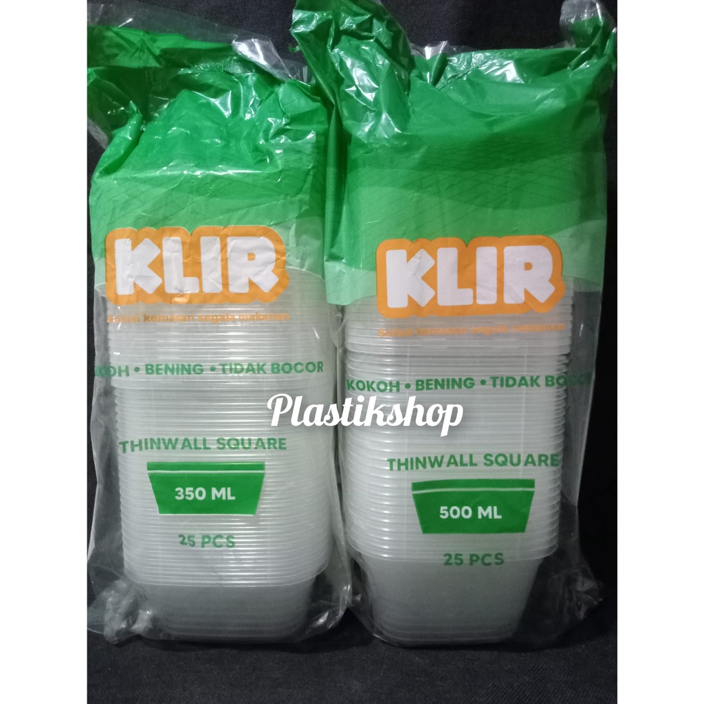 thinwall klir square / kotak kecil  350ML , 500ML isi 25 pcs