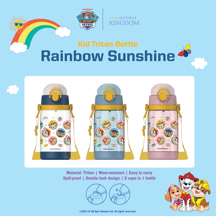 botol minum  My Baby Kingdom PAW Patrol Botol minum Anak Tritan 2in1 - RainbowSunshine, Navy Blue(B7