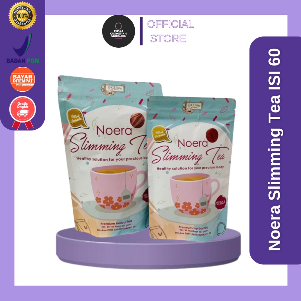 Noera Slimming Tea ISI 60 - Teh Pelangsing Alami Herbal Slimming Tea Noerabeautycare beauty tea happy teh