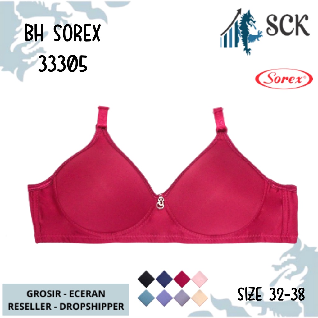 BH SOREX 33305 Size 32-38 Busa Tanpa Kawat CUP B Kait 2 / Pakaian Dalam Wanita - SCK