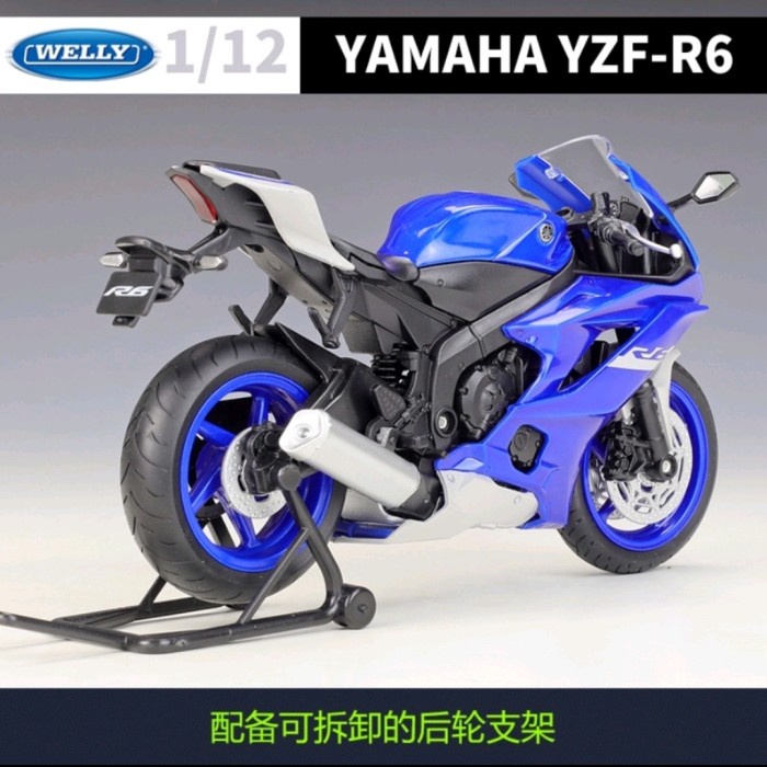 WELLY 1:12 DIECAST MOTOR YAMAHA YZF-R6 BIRU TERMURAH