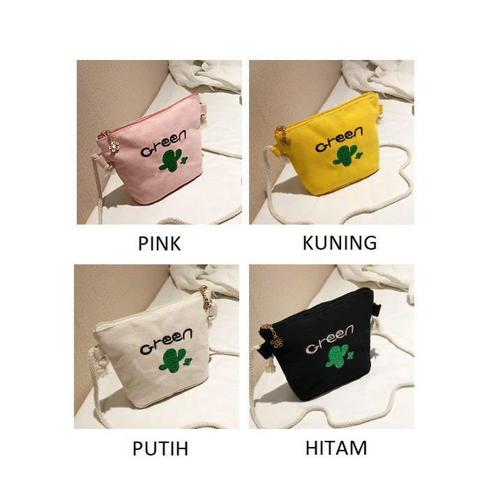 FYGALERY FYG1270 Tas Selempang Wanita Motif Kaktus Oreen Mini Slingbag Polos Fashion Murah