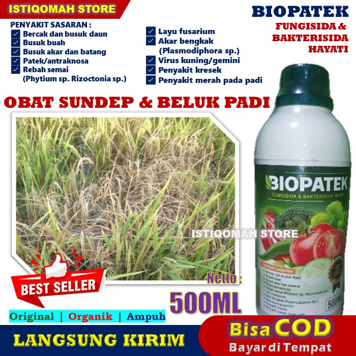 Obat Sundep dan Beluk Padi BIOPATEK 500ML Obat Pengendali Hama Sundep Pada Padi - Obat Sundep Pada T