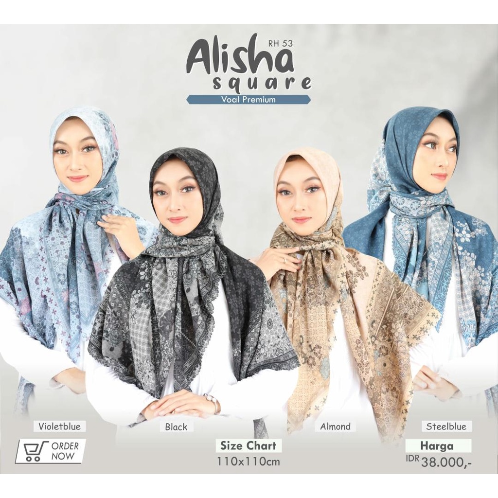 HIJAB SEGIEMPAT MOTIF ALISHA