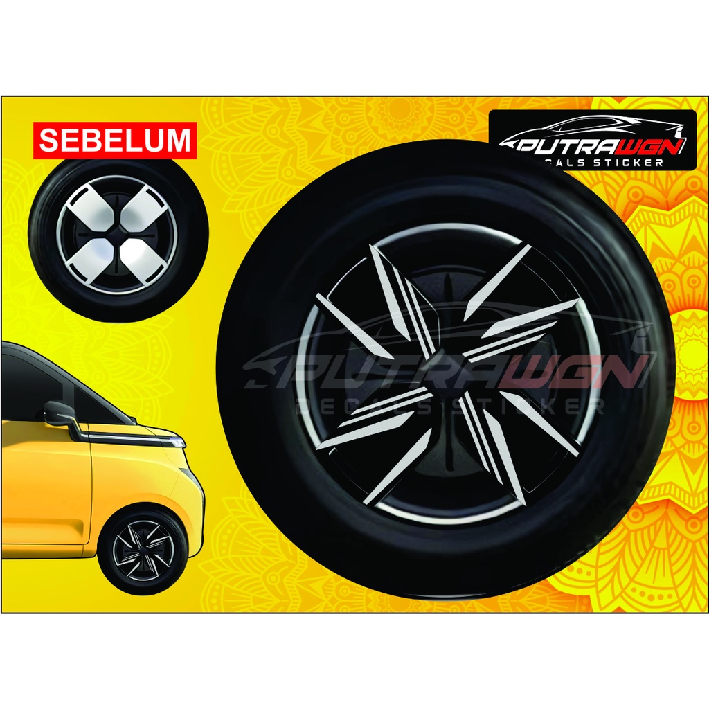 VELG WULING AIR EV (sticker variasi velg air ev model sporty ev06)