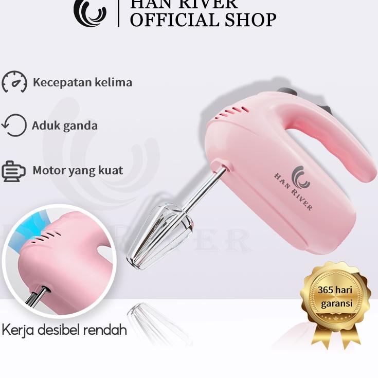 ♝ HAN RIVER HRDDQ-008 Han Mixer 5 Kecepatan - Macaroon Pink ♪