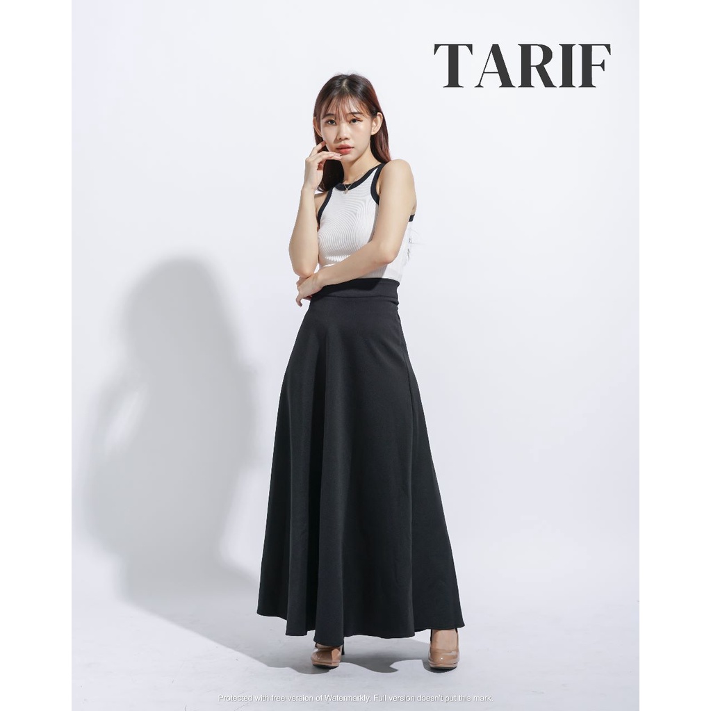 Chungha Rok Kerja Panjang - By Tarif - Rok Payung Panjang - Rok Panjang Wanita - Rok High Waist (L066)