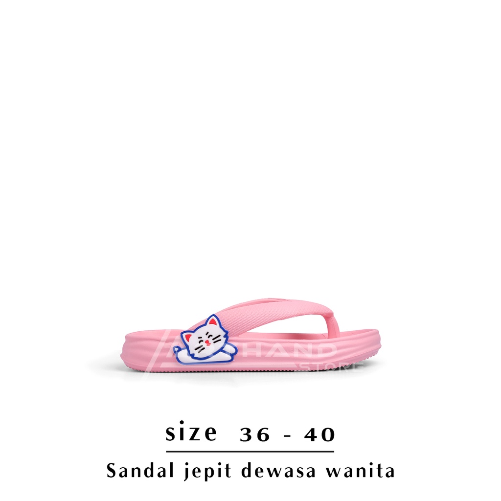 Sandal Wanita Model jepit sandal wanita terbaru karakter cat lucu