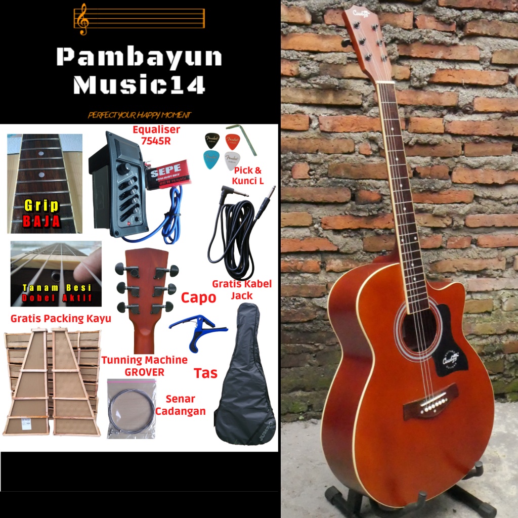 Gitar Akustik COWBOY Custom GRATIS PACKING KAYU