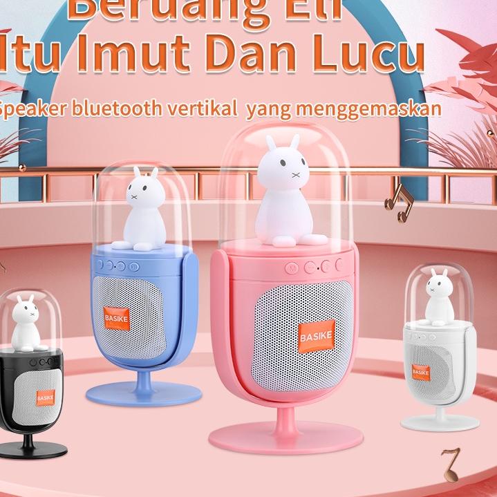► BASIKE speaker bluetooth aktif bass polytron karaoke karaoke jbl laptop portable murah Mini pink c