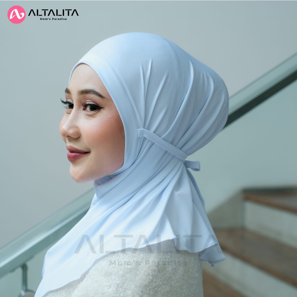 Altalita - Jilbab Bergo Tali Nyta Non Pet Kerudung Instan Tali Non Pad Bahan Jersey Premium Cocok Untuk Olahraga Volly Futsal Senam dan Sehari-Hari