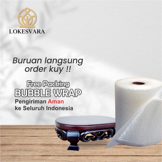 Dudukan Alas Tatakan Kayu Jati Rupang Patung Serbaguna Dekorasi Oval