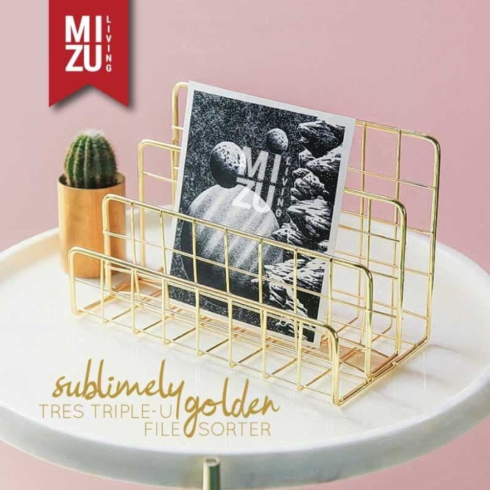 

Sublimely Golden Tres Triple-U Wire Magazine File Stand Holder Emas Star Seller