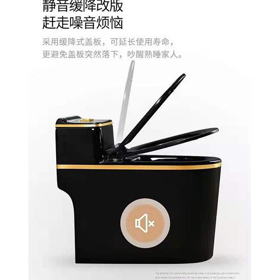 Kloset Duduk 1 Body Tutup Slow/Kloset Ddk Hitam Gold/Kloset Duduk Gold