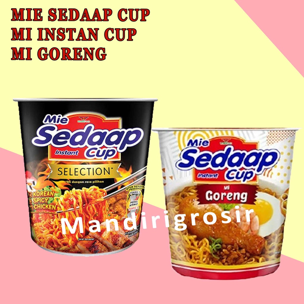 

CUP 2 VARIAN RASA MIE GORENG* MIE SEDAAP* SEDAP CUP