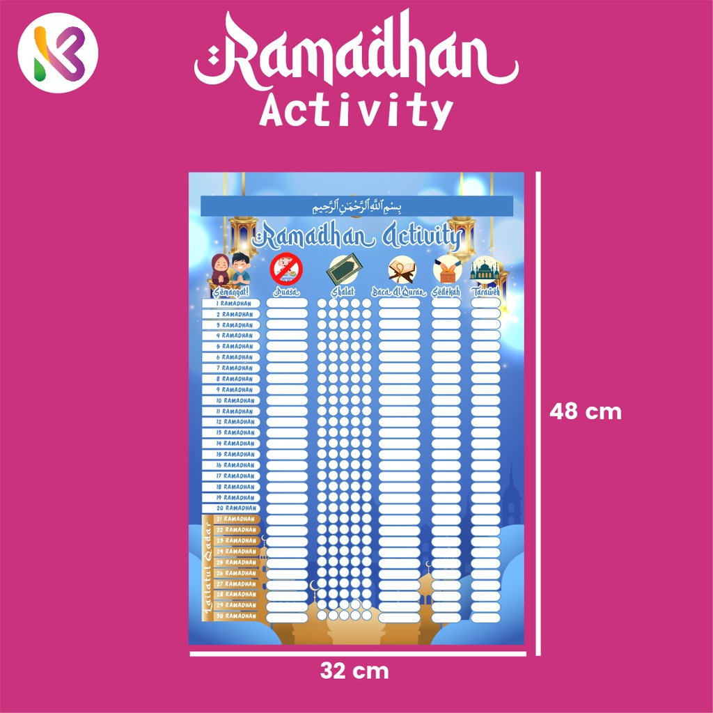 KAMILA KREATIF - POSTER CHECKLIST EDISI RAMADHAN ACTIVITY (BISA DIHAPUS)