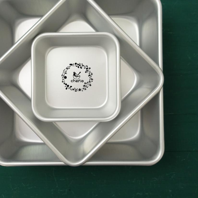 ◄ Chefio Loyang Kotak Aluminium Tanpa Sambungan Press / Bolu Cake Lapis ❃