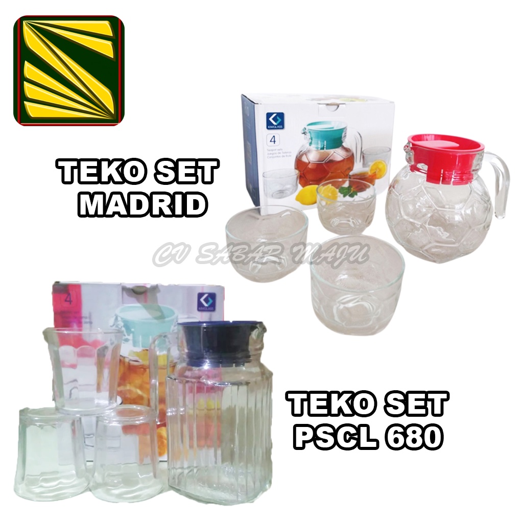 Set Teko dan Cangkir Kaca / Teko Teh / Teko Kopi 1 set Kaca