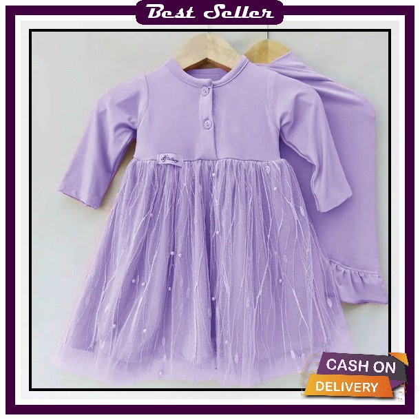 Baju Pesta Gamis Anak Perempuan Usia 3- 10 Tahun Mewah Model Kekinian Azizah Terbaru 2023 Dress Anak