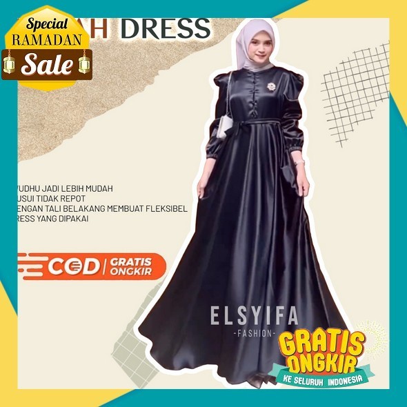 Pioni Dress (Ready Stock) Satin Dress Dress Kondangan Bridesmaid Party Dress Gamis Pesta Gamis Konda