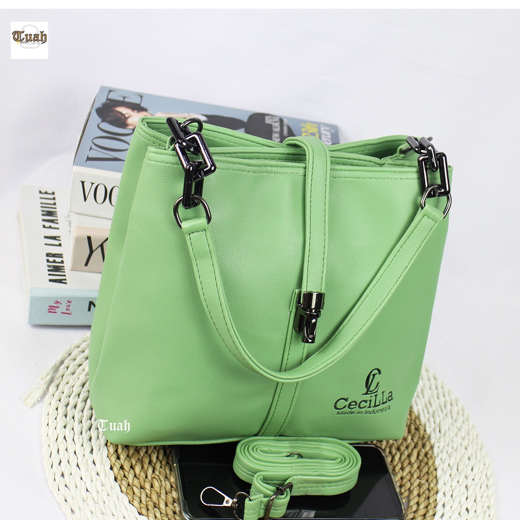 TUAH SLIMBAGS NEW ARRIVAL / SHOULDER BAG CeciLLa 2 Ruang Slot Kunci Peluru Black NekeL Series High quality MX - 61 / Tas Selempang &amp; Bahu Wanita / Tas Jinjing Wanita / Tas Kantor / Tas Kerja / Tas Wanita Terbaru Kekinian &amp; Terlaris