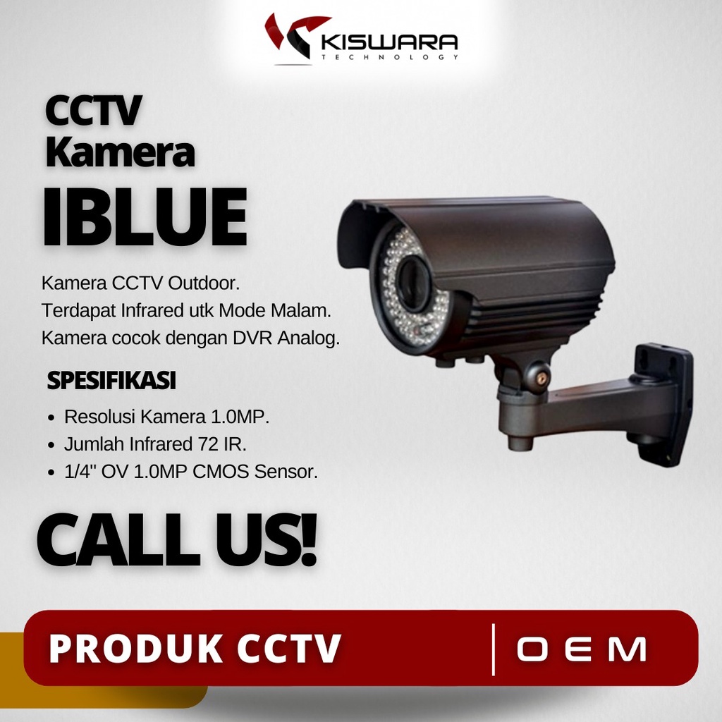 iBlue Kamera CCTV Outdoor AHD OV 1.0MP 720P 72IR - 2LIA90EAD100B