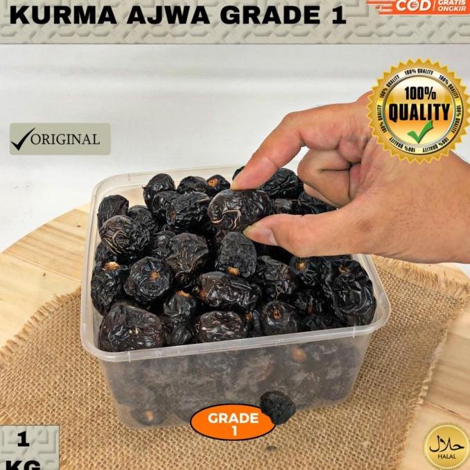 

KURMA READY STOCK KURMA AJWA 1 KG GRADE 1 / KURMA AJWA SUPER / AJWA MADINAH EL09I09A82L