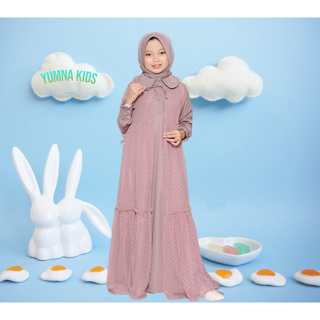 Baju Gamis Anak Tanggung Terbagus Kekinian 2023 Yumna Kids  Gamis Anak Lebaran 2023 Terbaru Perempuan Baju Muslim Anak Cewe Set Outer Umur 10 11 12 Tahun Pakaian Muslimah anak  Bajurancak Fashion Kisd Muslim