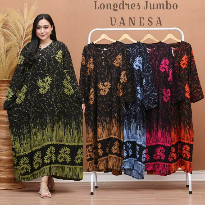 DASTER PANJANG JUMBO BUSUI DADA KANCING BATIK ADEM MURAH LENGAN PANJANG