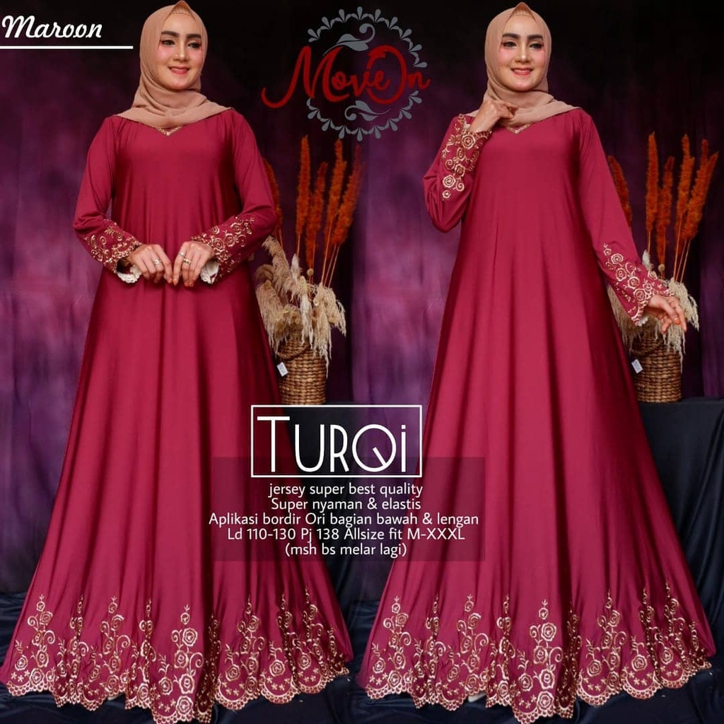 Turqi #2 Maxy Turkey Maxi Gamis Jumbo Jersey Motif Bordir xxxl Ld 130cm Arabian Abaya Gamis Lebaran Remaja Muslimah Terbaru Seragaman Pengajian Murah Dress Wanita Muslimah Syar'i Gamis Polos Tebal Premium Warna Hitam