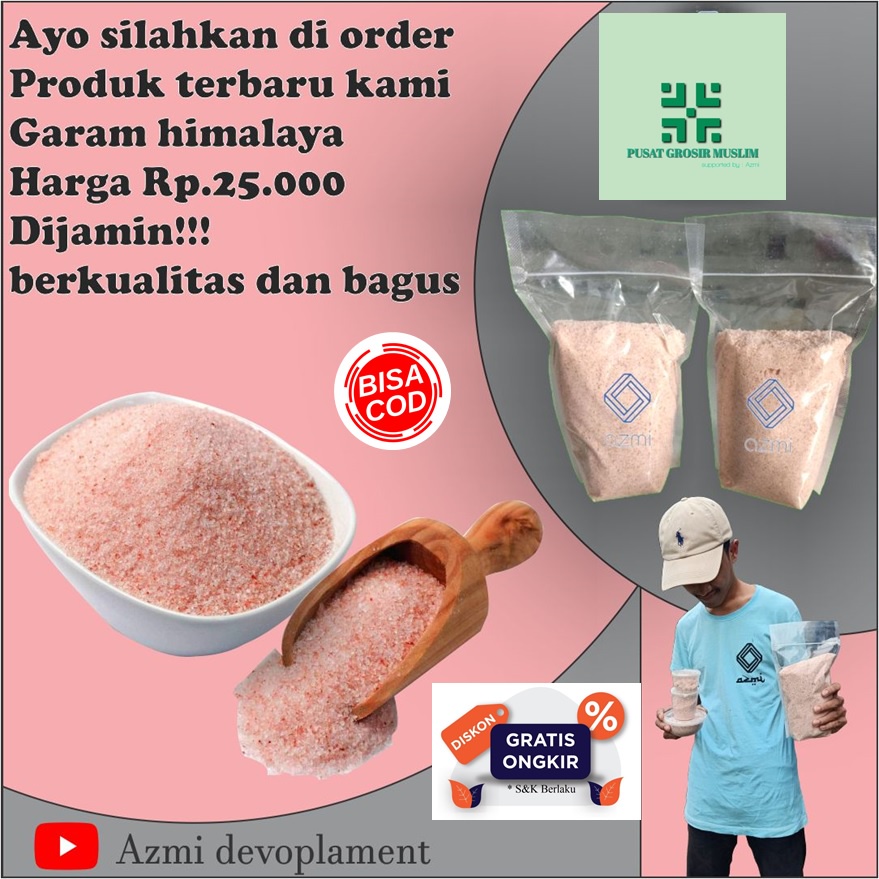 Himalayan Pink Salt Garam Natural Himalaya Kemasan Repack 1kg, 1 KG, 1kg