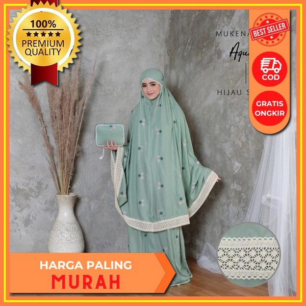 Mukena Dewasa Teratai Tulip Katun Silk Jumbo Terbaru Kualitas Premium Adem Bordir Rayon Timbul Mewah