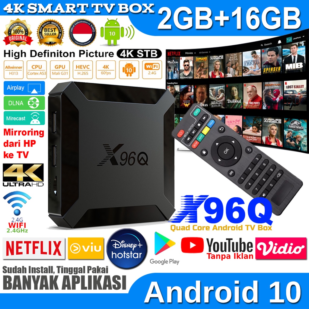 Jual Smart Tv Box Android X Q Stb Ram Gb Rom Gb Quad Core K Wifi Shopee Indonesia