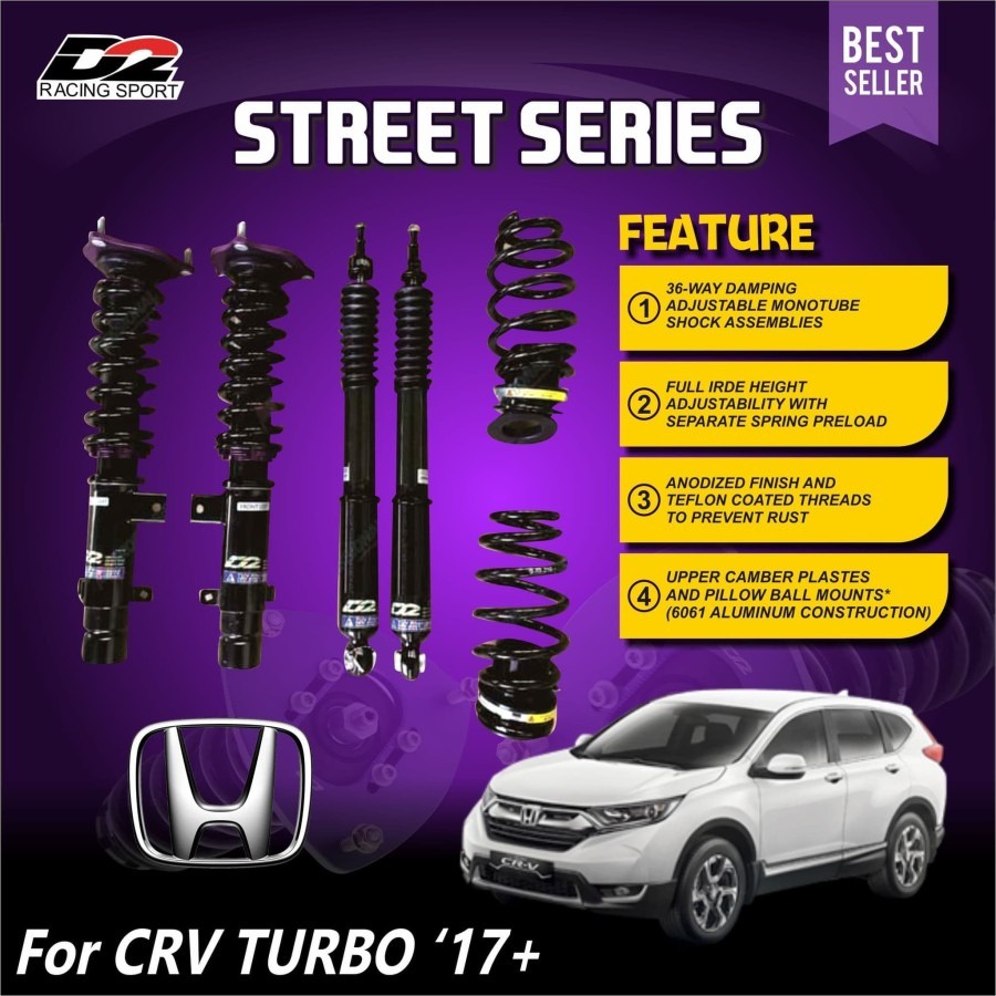 Aksesoris Suspensi Shockbreaker Coilover Untuk Harian D2 racing STREET Coilover H. CRV 17+
