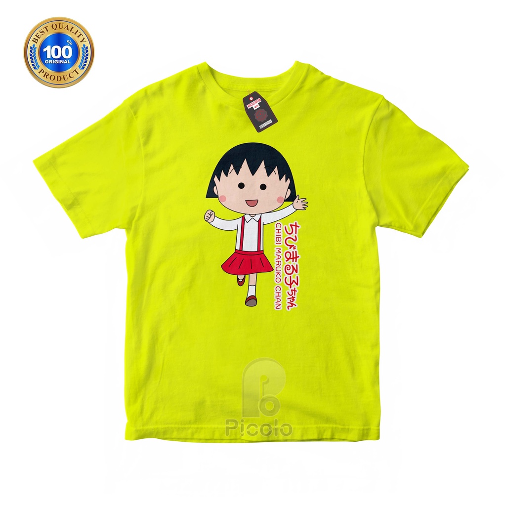 (FREE NAMA) BAJU KAOS ATASAN ANAK MOTIF KARTUN CHIBI MARUKO CHAN Bahan COTTUN