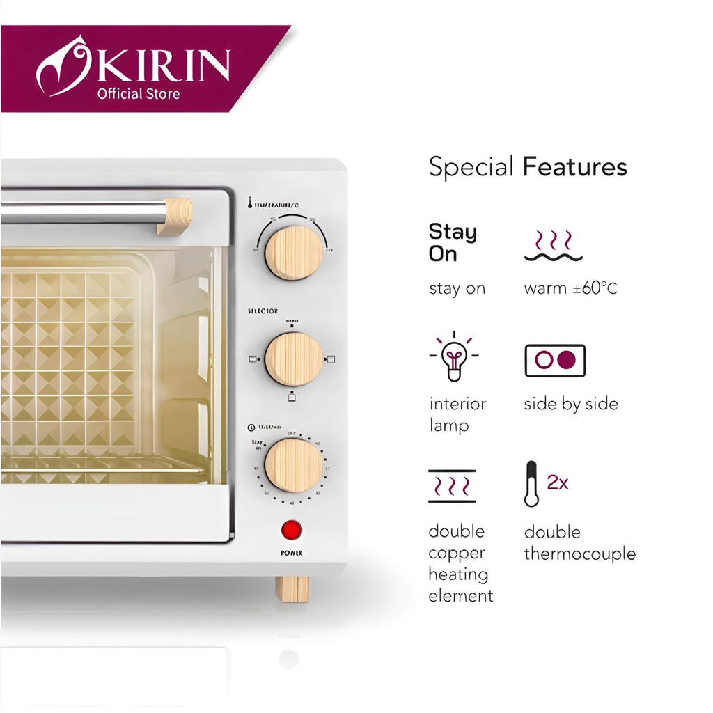 Kirin Oven Listrik Wide Body 35 Liter KBO 350WB KBO350 WB Pemanggang