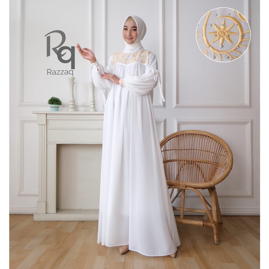 Gamis Lebaran Terbaru 2023 || Gamis Cerutty Bordir || Free Hijab Payet Bisa Bayar di Tempat (COD) || Gamis Hajrah Zalfah ~ DVN STYLE