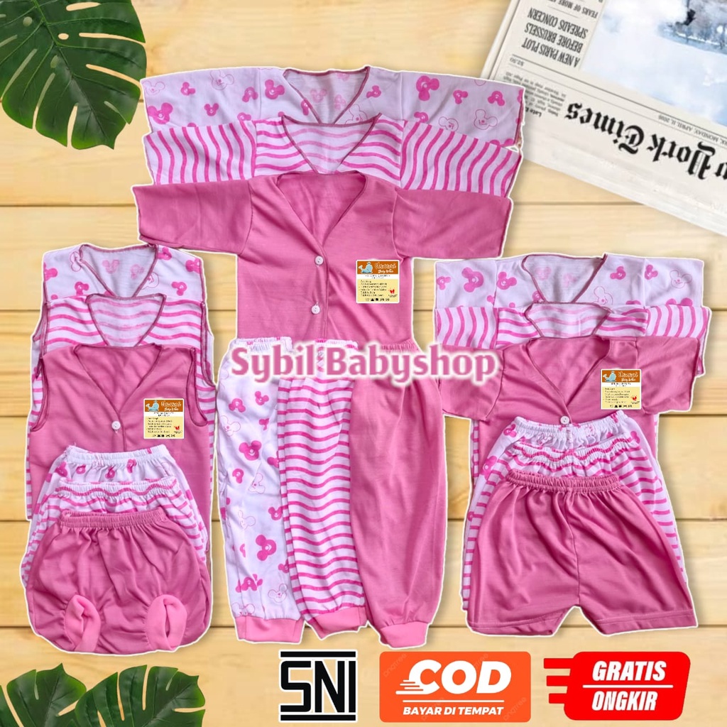 Paket Lahiran 0-3 Bln Series Pink Setelan Baju Bayi Celana Bayi Baru Lahir Gift Set Baby