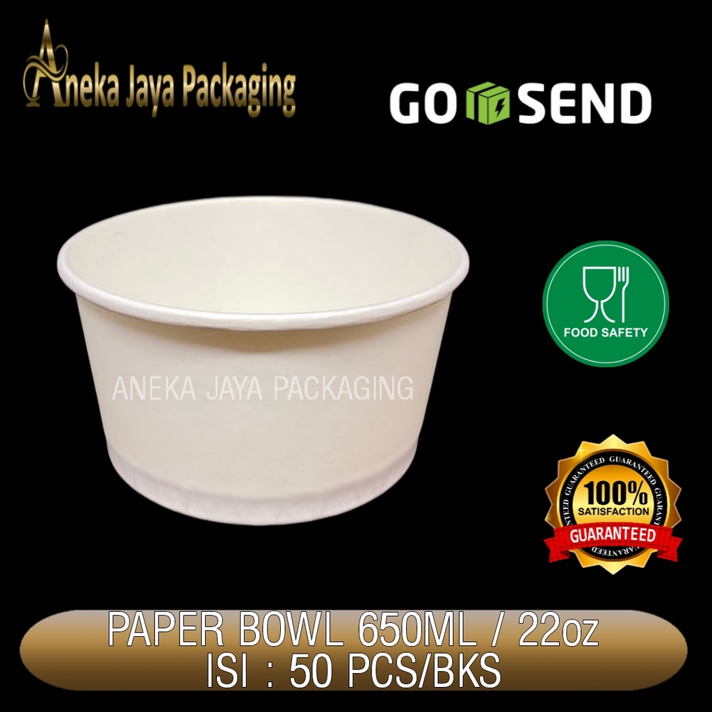 Paper bowl tebal 650ml isi 50 pcs 650 ml mangkuk mangkok kertas medan