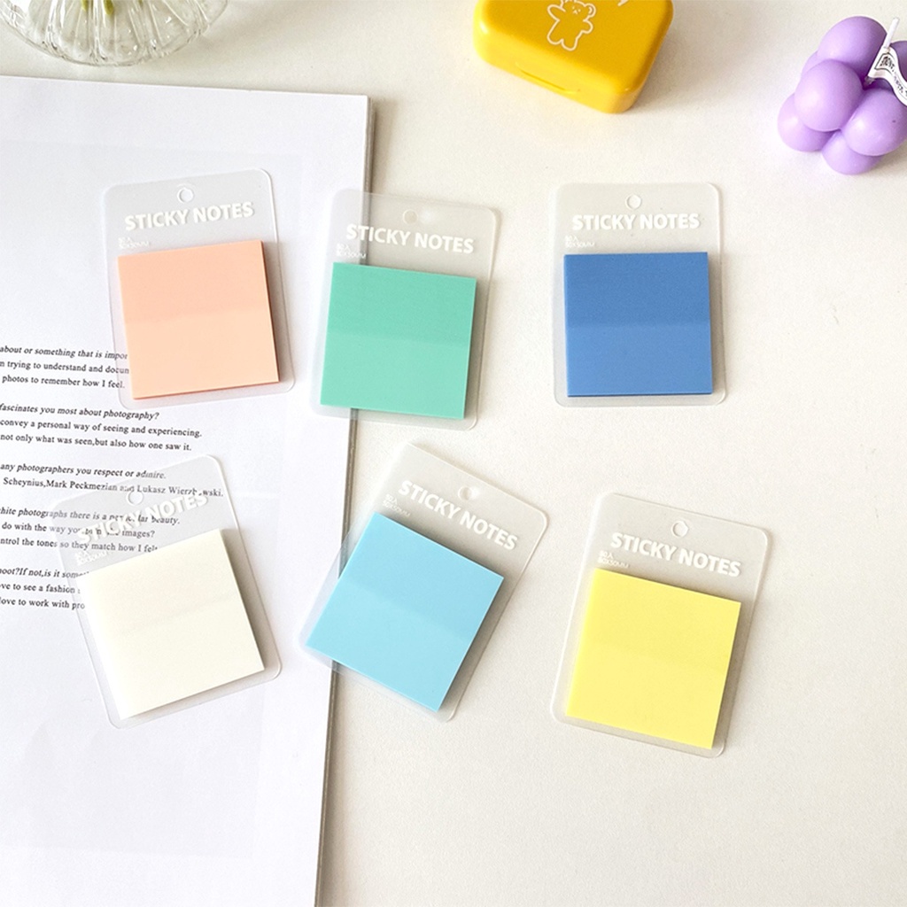 

Sticky Notes Colorful Transparent PET 50 Sheet Aesthetic Korean Style