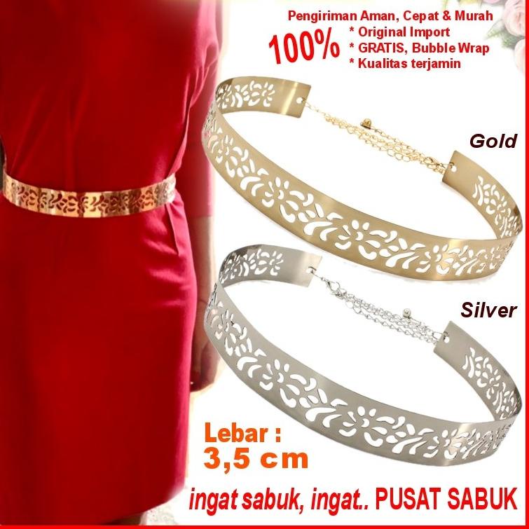 [UYU.16Fe23ᵛ] Ikat Pinggang Sabuk Belt Plat Gesper Wanita Rantai Fashion Korea Cewek Obi Ring Emas G