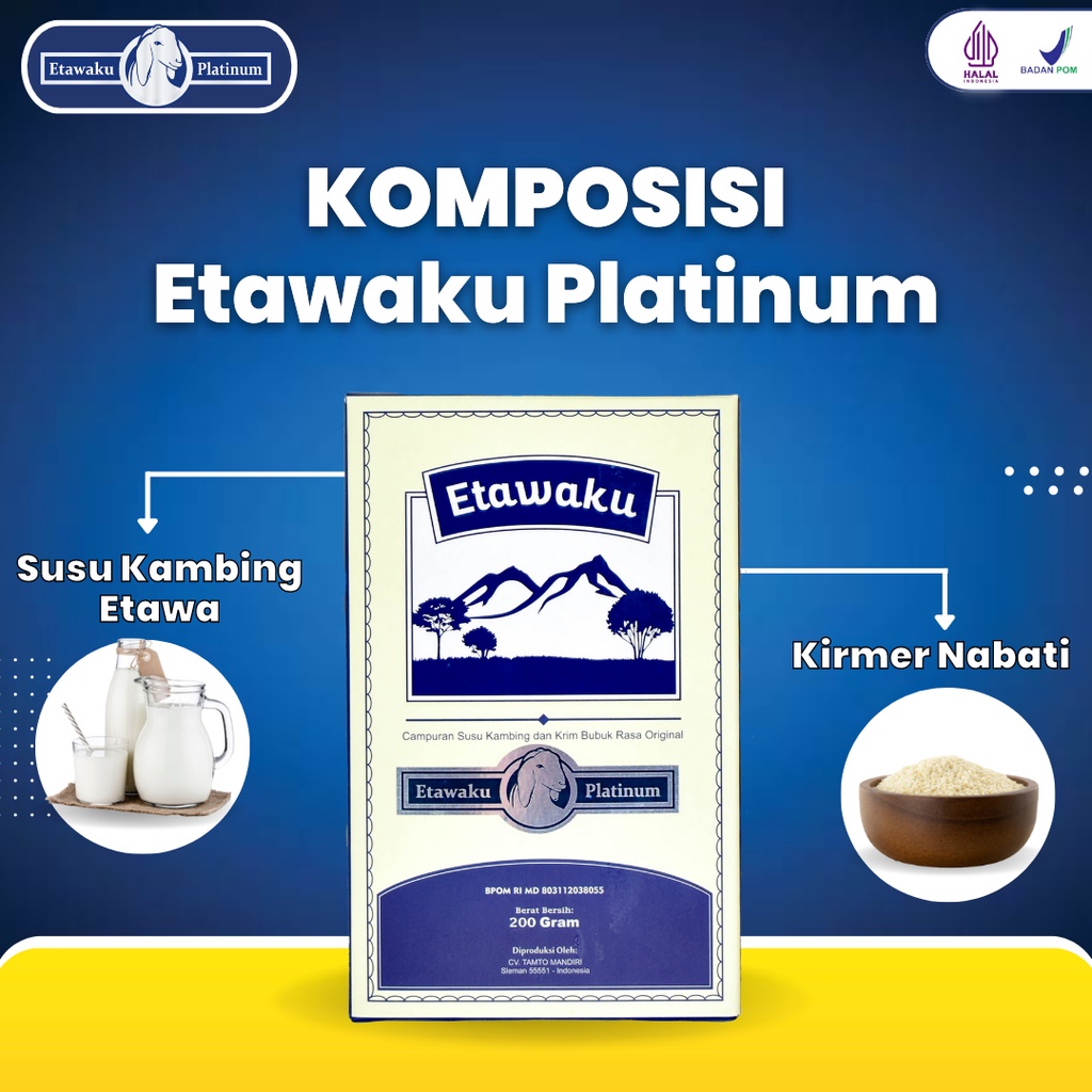 Etawaku Platinum 3 Box 100 % Susu Kambing Etawa Murni Rendah Gula Bebas Pengawet Bantu Atasi Masalah Pernafasan