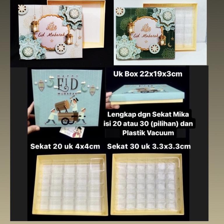 

ト Box Nastar Lebaran Plus Sekat Mika dan Plastik Vacuum Motif Bedug - Lentera SUPER LARIS 39G