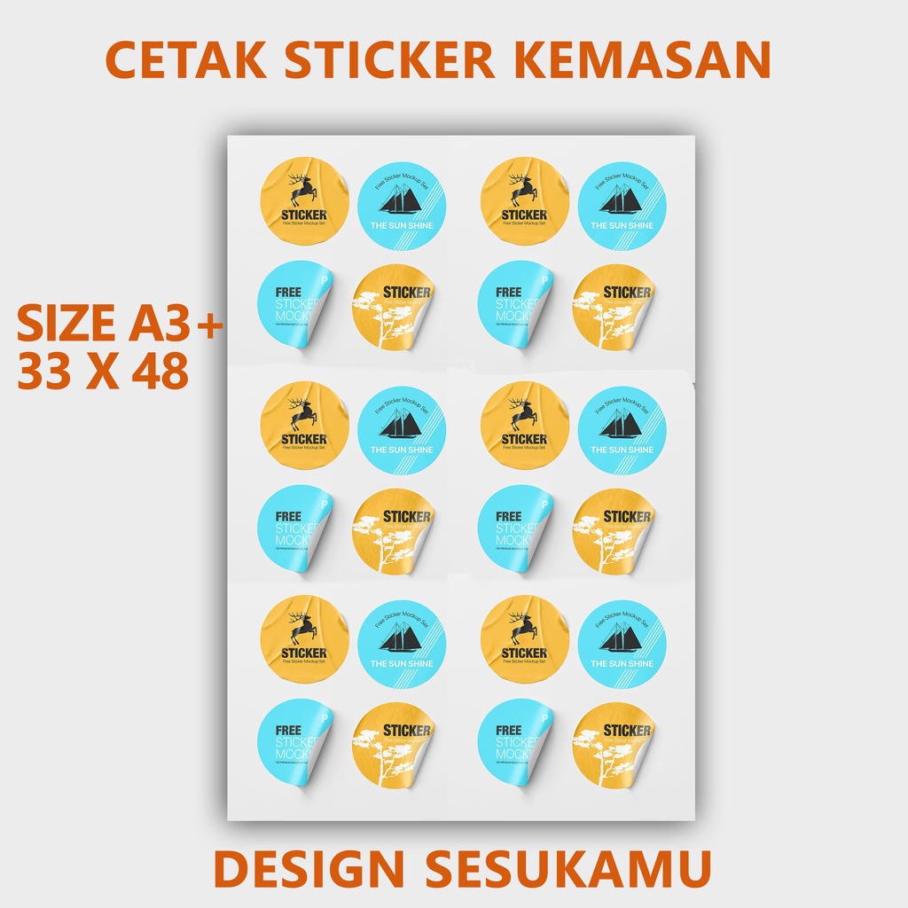 

Cetak Sticker kemasan A3 murah