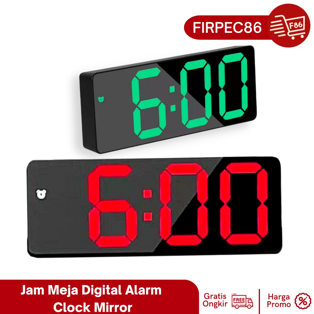 Jam Meja Digital Led Weker / Smart Digital Alarm Clock Mirror Desktop