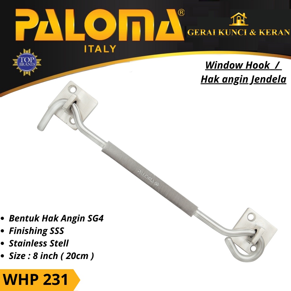 HAK ANGIN PENAHAN JENDELA WHP 231 STAINLESS 8&quot; INCH 20CM  WINDOW HOOK CANTOLAN