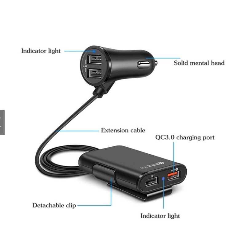 CHARGER MOBIL FAST CHARGING/CAR CHARGER/MODULATOR BLUETOOTH 4 PORT