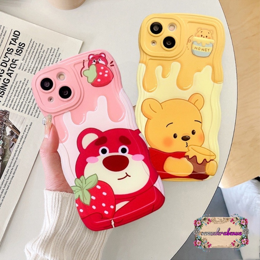 SS800 SOFTCASE SILIKON WAVY GELOMBANG POOH &amp; LOTSO FOR IPHONE 7 8 7+ 8+ X  XS XR XS MAX 11 11 12 13 14 PRO SB4911